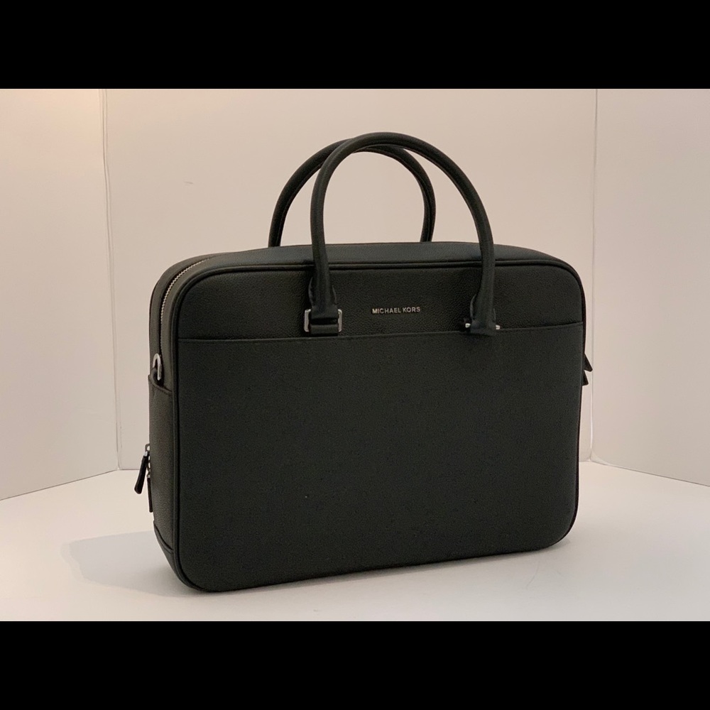 Michael Kors Cooper Black Leather Briefcase Bag